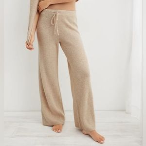NWT Aerie CozyUp Waffle Skater Pant Size M Heather Fawn